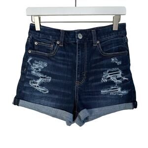 American Eagle Curvy Hi-Rise Shortie Denim Short Size 8